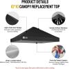 imageCROWN SHADES 10x10 Canopy Replacement Top  Only Compatible with Crown Shades RM100H Series Silver Coated with Air Vent White Top OnlyBlack
