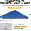 imageCROWN SHADES 10x10 Canopy Replacement Top  Only Compatible with Crown Shades RM100H Series Silver Coated with Air Vent White Top OnlyBlue
