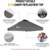 imageCROWN SHADES 10x10 Canopy Replacement Top  Only Compatible with Crown Shades RM100H Series Silver Coated with Air Vent White Top OnlyGrid Grey