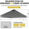 imageCROWN SHADES 10x10 Canopy Replacement Top  Only Compatible with Crown Shades RM100H Series Silver Coated with Air Vent White Top OnlyGrid Grey