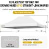 imageCROWN SHADES 10x10 Canopy Replacement Top  Only Compatible with Crown Shades RM100H Series Silver Coated with Air Vent White Top OnlyWhite