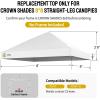 imageCROWN SHADES 10x10 Canopy Replacement Top  Only Compatible with Crown Shades RM100H Series Silver Coated with Air Vent White Top OnlyWhite
