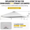 imageCROWN SHADES 10x10 Canopy Replacement Top  Only Compatible with Crown Shades RM100H Series Silver Coated with Air Vent White Top OnlyWhite