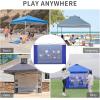 imageCROWN SHADES 10x10 Canopy Sidewalls Mosquito Netting Side Walls for 10x10 Pop Up Canopy Gazebo Curtains Screened in Gazebo Canopy Accessories GreyBlue