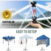 imageCROWN SHADES 10x10 Commercial Pop Up Canopy Tent with 4 Removable Sidewalls 1 Extended Awning 2 4quot Wheels4 Sandbags 1 400D Fabric Top 4 Adjustable Heights for Outdoor Events Parties BlueBlue