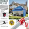 imageCROWN SHADES 10x10 Commercial Pop Up Canopy Tent with 4 Removable Sidewalls 1 Extended Awning 2 4quot Wheels4 Sandbags 1 400D Fabric Top 4 Adjustable Heights for Outdoor Events Parties BlueBlue
