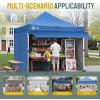 imageCROWN SHADES 10x10 Commercial Pop Up Canopy Tent with 4 Removable Sidewalls 1 Extended Awning 2 4quot Wheels4 Sandbags 1 400D Fabric Top 4 Adjustable Heights for Outdoor Events Parties BlueBlue