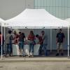 imageCROWN SHADES 10x10 Heavy Duty Canopy  Premium Pop Up Canopy Tent  Extra Sun Shade Protection with 400D Strength Oxford Fabric  Great for Trade Shows Events Tailgates ampamp Commercial Use BlueWhite