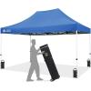 imageCROWN SHADES 10x10 Heavy Duty Canopy  Premium Pop Up Canopy Tent  Extra Sun Shade Protection with 400D Strength Oxford Fabric  Great for Trade Shows Events Tailgates ampamp Commercial Use BlueBlue