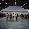 imageCROWN SHADES 10x10 Heavy Duty Canopy  Premium Pop Up Canopy Tent  Extra Sun Shade Protection with 400D Strength Oxford Fabric  Great for Trade Shows Events Tailgates ampamp Commercial Use BlueGray