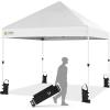 imageCROWN SHADES 10x10 Heavy Duty Canopy  Premium Pop Up Canopy Tent  Extra Sun Shade Protection with 400D Strength Oxford Fabric  Great for Trade Shows Events Tailgates ampamp Commercial Use BlueWhite