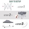 imageCROWN SHADES 10x10 Heavy Duty Canopy  Premium Pop Up Canopy Tent  Extra Sun Shade Protection with 400D Strength Oxford Fabric  Great for Trade Shows Events Tailgates ampamp Commercial Use BlueGray