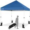 imageCROWN SHADES 10x10 Heavy Duty Canopy  Premium Pop Up Canopy Tent  Extra Sun Shade Protection with 400D Strength Oxford Fabric  Great for Trade Shows Events Tailgates ampamp Commercial Use BlueBlue