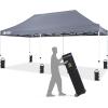 imageCROWN SHADES 10x10 Heavy Duty Canopy  Premium Pop Up Canopy Tent  Extra Sun Shade Protection with 400D Strength Oxford Fabric  Great for Trade Shows Events Tailgates ampamp Commercial Use BlueGray