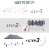 imageCROWN SHADES 10x10 Heavy Duty Canopy  Premium Pop Up Canopy Tent  Extra Sun Shade Protection with 400D Strength Oxford Fabric  Great for Trade Shows Events Tailgates ampamp Commercial Use BlueGray