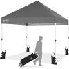 imageCROWN SHADES 10x10 Heavy Duty Canopy  Premium Pop Up Canopy Tent  Extra Sun Shade Protection with 400D Strength Oxford Fabric  Great for Trade Shows Events Tailgates ampamp Commercial Use BlueGray