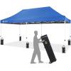 imageCROWN SHADES 10x10 Heavy Duty Canopy  Premium Pop Up Canopy Tent  Extra Sun Shade Protection with 400D Strength Oxford Fabric  Great for Trade Shows Events Tailgates ampamp Commercial Use BlueBlue