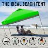 imageCROWN SHADES 10x10 Pop Up Canopy  Beach Tent with One Push Setup  Outdoor Sun Shade for Events Parties Camping  Gazebo with STONGo Cover Bag Silver Coated Top 3 Heightampamp 4 Sand Bags CoffeeGreen