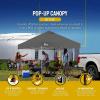 imageCROWN SHADES 10x10 Pop Up Canopy  Beach Tent with One Push Setup  Outdoor Sun Shade for Events Parties Camping  Gazebo with STONGo Cover Bag Silver Coated Top 3 Heightampamp 4 Sand Bags CoffeeGrid Grey