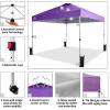 imageCROWN SHADES 10x10 Pop Up Canopy  Beach Tent with One Push Setup  Outdoor Sun Shade for Events Parties Camping  Gazebo with STONGo Cover Bag Silver Coated Top 3 Heightampamp 4 Sand Bags CoffeePurple