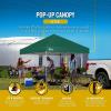 imageCROWN SHADES 10x10 Pop Up Canopy  Beach Tent with One Push Setup  Outdoor Sun Shade for Events Parties Camping  Gazebo with STONGo Cover Bag Silver Coated Top 3 Heightampamp 4 Sand Bags CoffeeForest Green