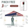 imageCROWN SHADES 10x10 Pop Up Canopy  Beach Tent with One Push Setup  Outdoor Sun Shade for Events Parties Camping  Gazebo with STONGo Cover Bag Silver Coated Top 3 Heightampamp 4 Sand Bags CoffeeAmerican Flag