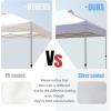 imageCROWN SHADES 10x10 Pop Up Canopy  Beach Tent with One Push Setup  Outdoor Sun Shade for Events Parties Camping  Gazebo with STONGo Cover Bag Silver Coated Top 3 Heightampamp 4 Sand Bags CoffeeOrange