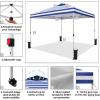 imageCROWN SHADES 10x10 Pop Up Canopy  Beach Tent with One Push Setup  Outdoor Sun Shade for Events Parties Camping  Gazebo with STONGo Cover Bag Silver Coated Top 3 Heightampamp 4 Sand Bags CoffeeNavy Blue Stripes