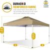 imageCROWN SHADES 10x10 Pop Up Canopy  Beach Tent with One Push Setup  Outdoor Sun Shade for Events Parties Camping  Gazebo with STONGo Cover Bag Silver Coated Top 3 Heightampamp 4 Sand Bags CoffeeBeige