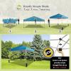 imageCROWN SHADES 10x10 Pop Up Canopy  Beach Tent with One Push Setup  Outdoor Sun Shade for Events Parties Camping  Gazebo with STONGo Cover Bag Silver Coated Top 3 Heightampamp 4 Sand Bags CoffeeCyan Blue