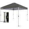 imageCROWN SHADES 10x10 Pop Up Canopy  Beach Tent with One Push Setup  Outdoor Sun Shade for Events Parties Camping  Gazebo with STONGo Cover Bag Silver Coated Top 3 Heightampamp 4 Sand Bags CoffeeGrid Grey