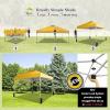 imageCROWN SHADES 10x10 Pop Up Canopy  Beach Tent with One Push Setup  Outdoor Sun Shade for Events Parties Camping  Gazebo with STONGo Cover Bag Silver Coated Top 3 Heightampamp 4 Sand Bags CoffeeYellow