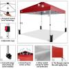 imageCROWN SHADES 10x10 Pop Up Canopy  Beach Tent with One Push Setup  Outdoor Sun Shade for Events Parties Camping  Gazebo with STONGo Cover Bag Silver Coated Top 3 Heightampamp 4 Sand Bags CoffeeRed