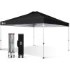 imageCROWN SHADES 10x10 Pop Up Canopy  Beach Tent with One Push Setup  Outdoor Sun Shade for Events Parties Camping  Gazebo with STONGo Cover Bag Silver Coated Top 3 Heightampamp 4 Sand Bags CoffeeBlack