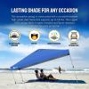 imageCROWN SHADES 10x10 Pop Up Canopy  Beach Tent with One Push Setup  Outdoor Sun Shade for Events Parties Camping  Gazebo with STONGo Cover Bag Silver Coated Top 3 Heightampamp 4 Sand Bags CoffeeBlue