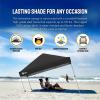 imageCROWN SHADES 10x10 Pop Up Canopy  Beach Tent with One Push Setup  Outdoor Sun Shade for Events Parties Camping  Gazebo with STONGo Cover Bag Silver Coated Top 3 Heightampamp 4 Sand Bags CoffeeBlack