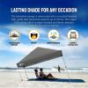 imageCROWN SHADES 10x10 Pop Up Canopy  Beach Tent with One Push Setup  Outdoor Sun Shade for Events Parties Camping  Gazebo with STONGo Cover Bag Silver Coated Top 3 Heightampamp 4 Sand Bags CoffeeGrid Grey