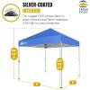 imageCROWN SHADES 10x10 Pop Up Canopy  Beach Tent with One Push Setup  Outdoor Sun Shade for Events Parties Camping  Gazebo with STONGo Cover Bag Silver Coated Top 3 Heightampamp 4 Sand Bags CoffeeBlue