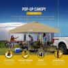 imageCROWN SHADES 10x10 Pop Up Canopy  Beach Tent with One Push Setup  Outdoor Sun Shade for Events Parties Camping  Gazebo with STONGo Cover Bag Silver Coated Top 3 Heightampamp 4 Sand Bags CoffeeBeige