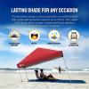 imageCROWN SHADES 10x10 Pop Up Canopy  Beach Tent with One Push Setup  Outdoor Sun Shade for Events Parties Camping  Gazebo with STONGo Cover Bag Silver Coated Top 3 Heightampamp 4 Sand Bags CoffeeRed