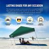 imageCROWN SHADES 10x10 Pop Up Canopy  Beach Tent with One Push Setup  Outdoor Sun Shade for Events Parties Camping  Gazebo with STONGo Cover Bag Silver Coated Top 3 Heightampamp 4 Sand Bags CoffeeForest Green