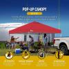 imageCROWN SHADES 10x10 Pop Up Canopy  Beach Tent with One Push Setup  Outdoor Sun Shade for Events Parties Camping  Gazebo with STONGo Cover Bag Silver Coated Top 3 Heightampamp 4 Sand Bags CoffeeRed