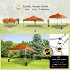 imageCROWN SHADES 10x10 Pop Up Canopy  Beach Tent with One Push Setup  Outdoor Sun Shade for Events Parties Camping  Gazebo with STONGo Cover Bag Silver Coated Top 3 Heightampamp 4 Sand Bags CoffeeOrange