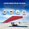 imageCROWN SHADES 10x10 Pop Up Canopy  Beach Tent with One Push Setup  Outdoor Sun Shade for Events Parties Camping  Gazebo with STONGo Cover Bag Silver Coated Top 3 Heightampamp 4 Sand Bags CoffeeRed