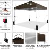 imageCROWN SHADES 10x10 Pop Up Canopy  Beach Tent with One Push Setup  Outdoor Sun Shade for Events Parties Camping  Gazebo with STONGo Cover Bag Silver Coated Top 3 Heightampamp 4 Sand Bags CoffeeCoffee