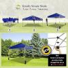 imageCROWN SHADES 10x10 Pop Up Canopy  Beach Tent with One Push Setup  Outdoor Sun Shade for Events Parties Camping  Gazebo with STONGo Cover Bag Silver Coated Top 3 Heightampamp 4 Sand Bags CoffeeNavy Blue