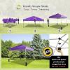 imageCROWN SHADES 10x10 Pop Up Canopy  Beach Tent with One Push Setup  Outdoor Sun Shade for Events Parties Camping  Gazebo with STONGo Cover Bag Silver Coated Top 3 Heightampamp 4 Sand Bags CoffeePurple