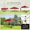 imageCROWN SHADES 10x10 Pop Up Canopy  Beach Tent with One Push Setup  Outdoor Sun Shade for Events Parties Camping  Gazebo with STONGo Cover Bag Silver Coated Top 3 Heightampamp 4 Sand Bags CoffeeRed