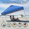 imageCROWN SHADES 10x10 Pop Up Canopy  Beach Tent with One Push Setup  Outdoor Sun Shade for Events Parties Camping  Gazebo with STONGo Cover Bag Silver Coated Top 3 Heightampamp 4 Sand Bags CoffeeGray