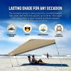 imageCROWN SHADES 10x10 Pop Up Canopy  Beach Tent with One Push Setup  Outdoor Sun Shade for Events Parties Camping  Gazebo with STONGo Cover Bag Silver Coated Top 3 Heightampamp 4 Sand Bags CoffeeBeige